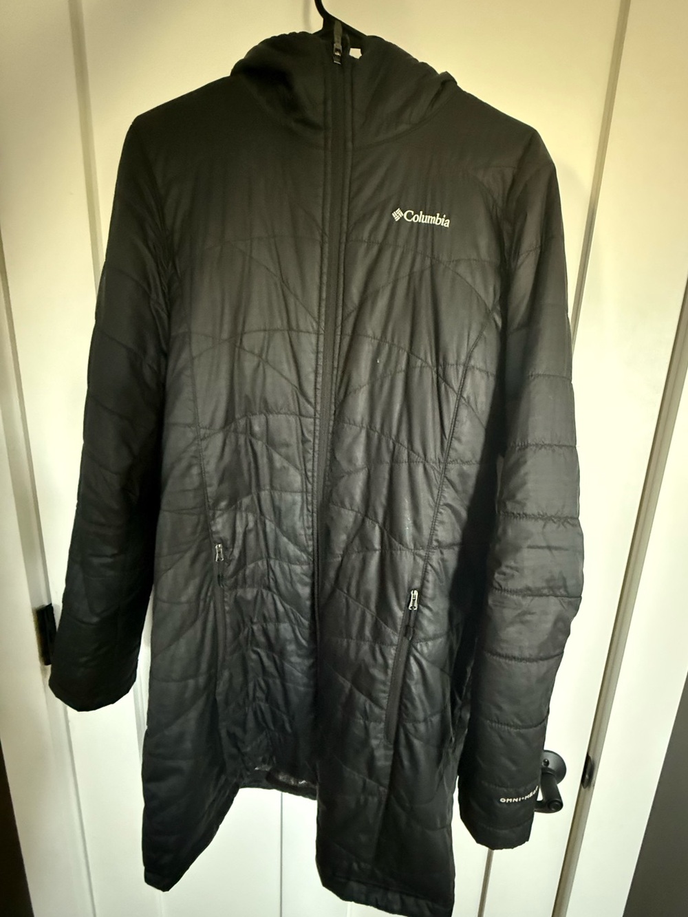 Columbia - Black Quilted Hooded Omni-Heat Jacket - Large